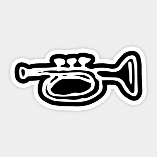 Trumpet Doodle White Sticker